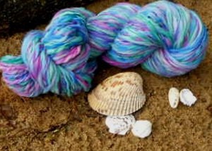 Handspun Yarn, Wool Yarn, Moonlight Swim, 214 Yards, Worsted Weight