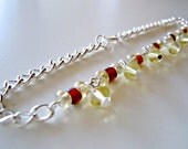 Amber & Gold Bead Anklet Bracelet