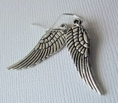 Angel Wing Earrings Silver