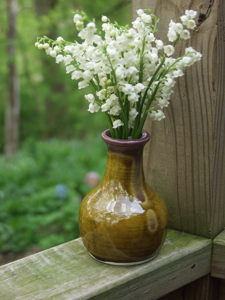 Bud Flower Vase Lemongrass Plum  Ready to Ship