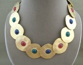 Multi Color Gemstone Chunky Necklace