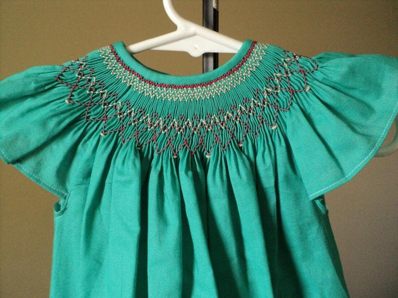 handmade smocked bishop turquoise - gavella