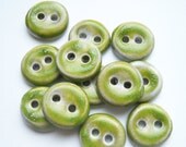 Small Lime Green Ceramic buttons