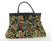 Vintage Upholstery Fabric Brocade Handbag 18.5"