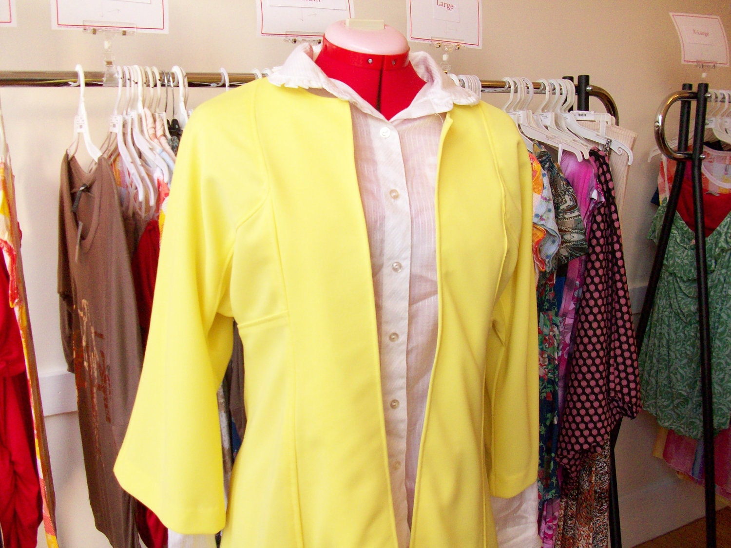 Bright Yellow Jacket - both handmade and 1970's Vintage