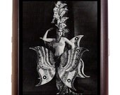 Flapper Art Deco Art Nouveau Follies Butterfly Woman Cigarette or Business Card Case or Metal ID wallet