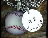 Baseball Mom Sterling Silver Stamped Necklace