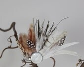 COCO BUTTERFLY WHITE headpiece & brooche