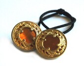 Ponytail Holder Hair Accessory - Vintage Buttons