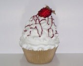 Gourmet White Chocolate Raspberry Fake Cupcakes, Summer Berry Photo Props, Party Decorations, Cupcake Shop Displays, Unique Gifts