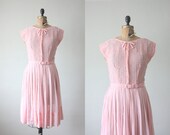 1950s dress - vintage 1950's pink tuxedo dress