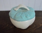 Vintage Covered Handled Dish - In a Dreamy Teal