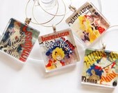Painting Wine Charms, Wine Glass Charms, French Painting Charms, French Charms, Painting Wine Charms, art wine charms, toulouse lautrec