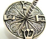 925 Sterling Silver Filigree Dreidel Hanukkah Game Collectors Item - Judaica - Free Shipping ID951