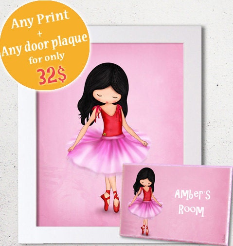 Children art print and door sign on sale , kids wall art , nursery decor - Choose your own for a special price