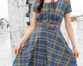 VTG 1980's Plaid Cowgirl Dress // Size 6
