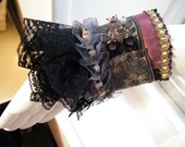 French Inspired Jacquard, Lace and Velvet Frou Frou Cuff