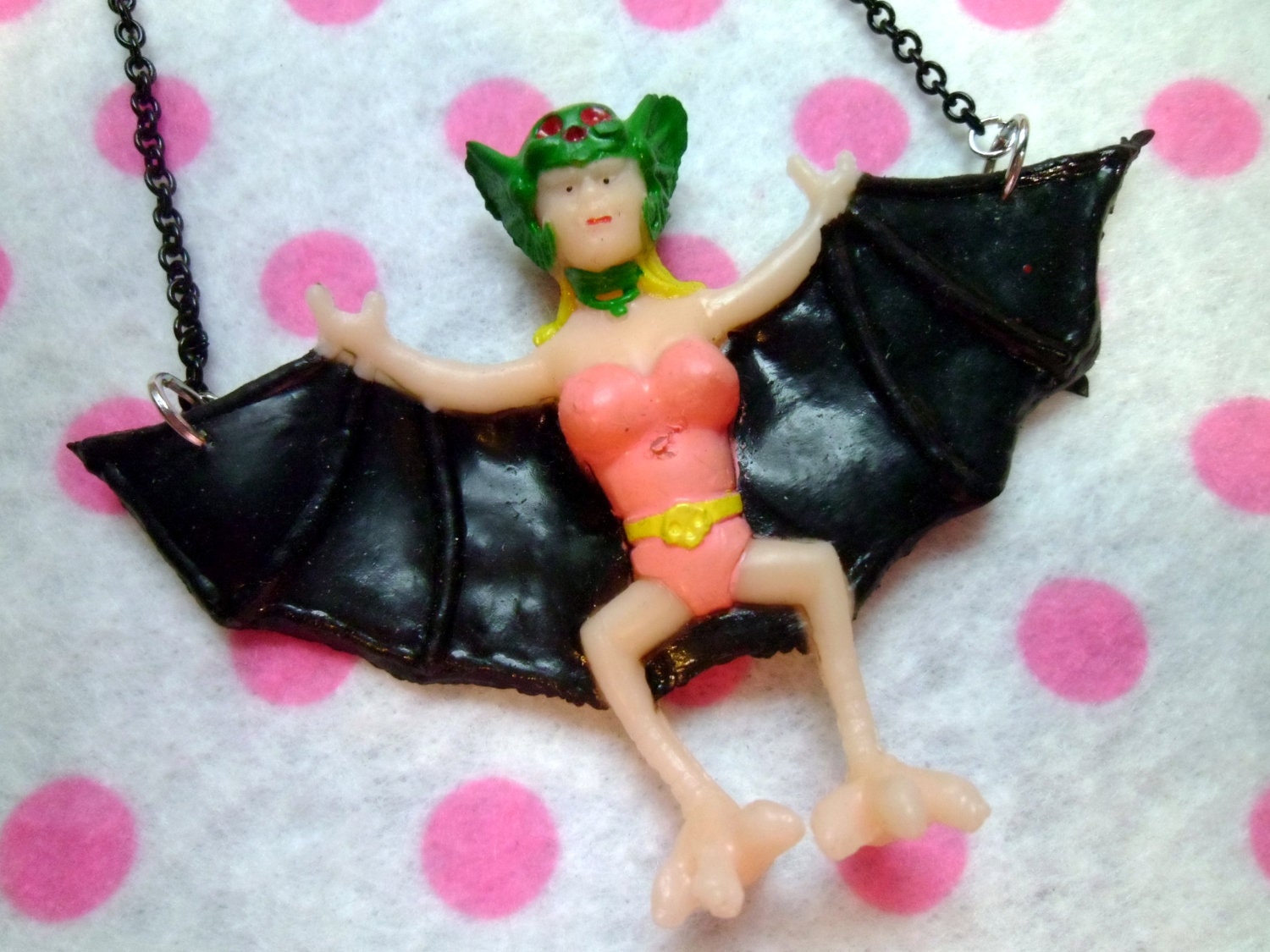 Bat Woman Freakshow Monster Superhero Necklace