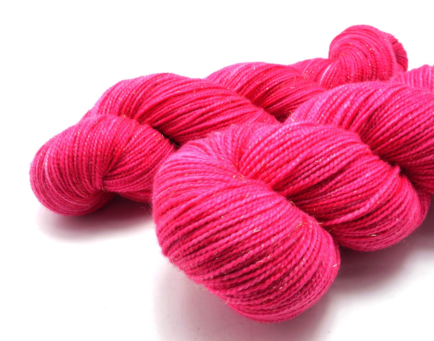 Azalea on Bling Sock Yarn -  handdyed sock yarn, handpainted sock yarn