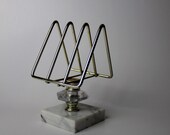 Vintage Towel and Napkin Caddy in Marble and Glass