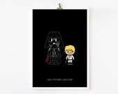 Printable Father Day Gift, Like Father Like Son, Darth Vader, Luke, Starwars
