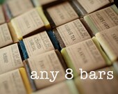 Custom Soap Set - Any 8 Soap Bars - All Natural Soap, Handmade Soap, Unscented Soap, Vegan Soap, Cold Process Soap