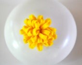 4 Handmade Felt Flower Adornments Yellow
