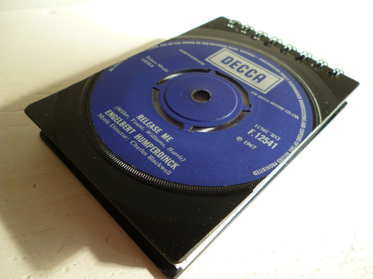 Eurovision ENGELBERT HUMPERDINCK Record Notepad Handmade From Recycled Vintage Record 1960s