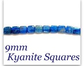 Metallic Blue Kyanite Square Beads