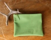 Light Green Leather Clutch