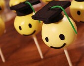 Graduation Cake pops - Smiley Face - great graduation gift or for your grad party