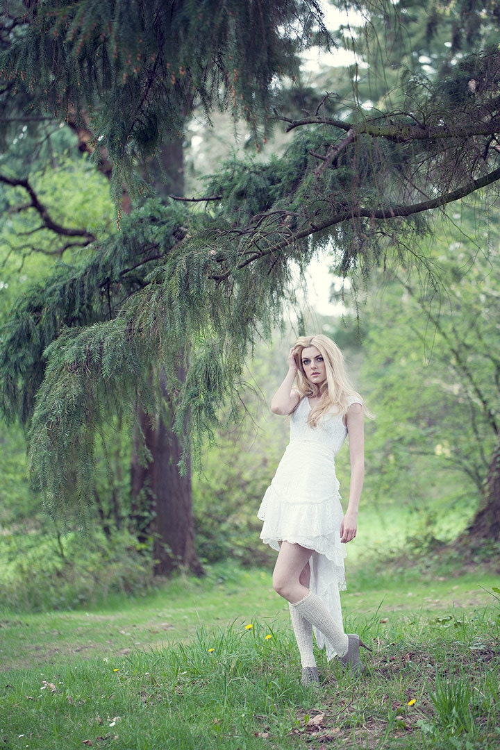 Bustled Skirt With Lace Top