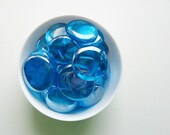 3 Glass Gems Large Iridescent Sky Blue