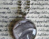 20% off EVERYTHING Mothers Day Necklace Black and White vintage anatomy eye engraving antique silver bezel glass domes collage ephemera