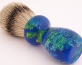 Ocean Blue Acrylic 24mm Silvertip Badger Shaving Brush (Handmade in USA)