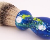 Ocean Blue Acrylic 28mm Silvertip Badger Shaving Brush (Handmade in USA)