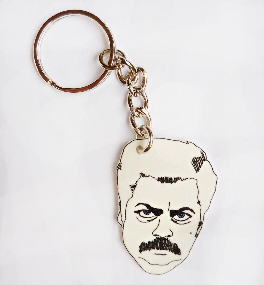 Ron Swanson, A Simple Man Keychain.