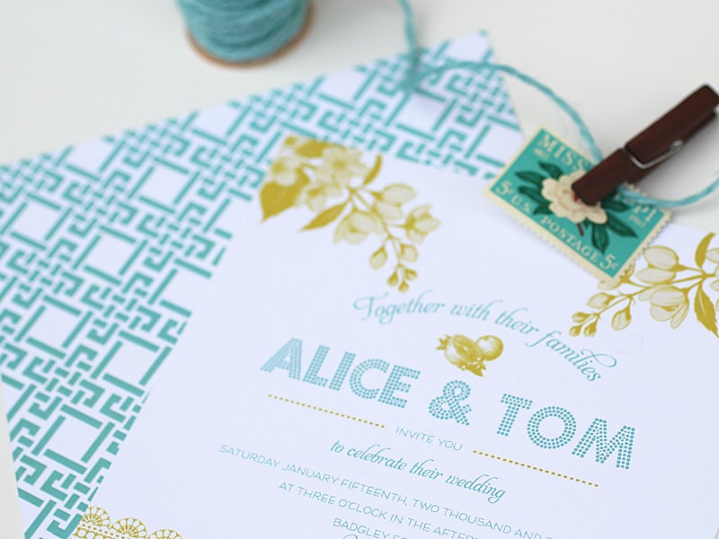 Sweet Tea Wedding Invitations - Sample