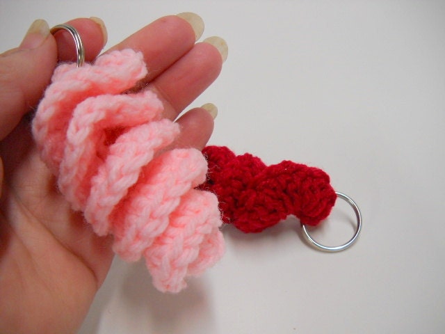 Crocheted Spiral Key Chains/ Key Fobs/ Zipper Pull