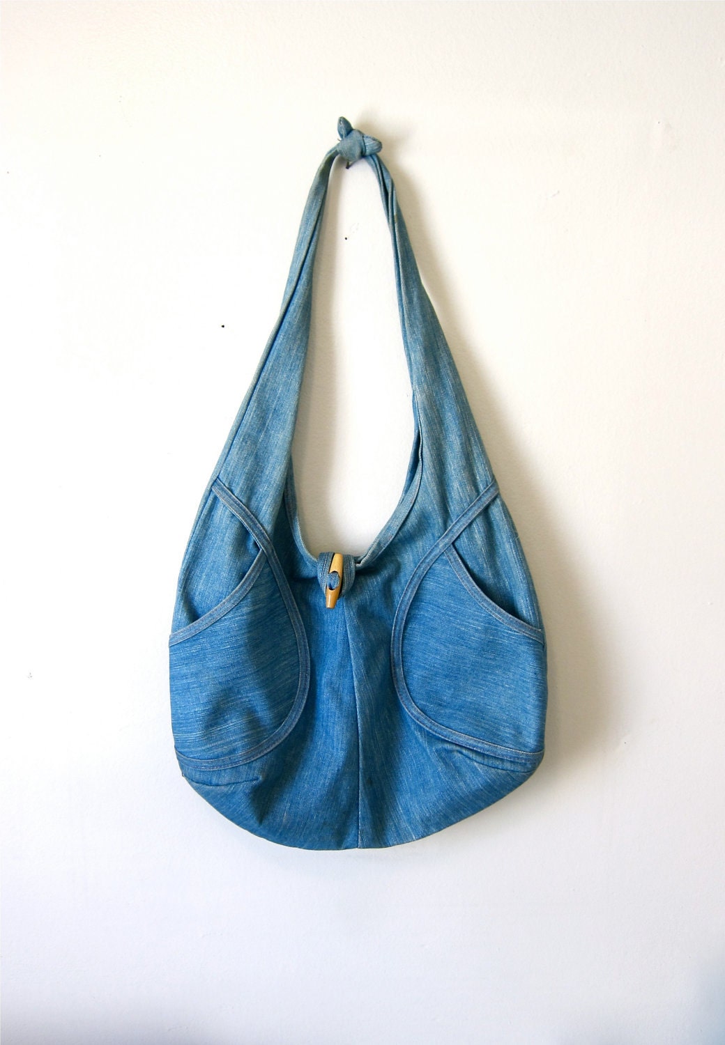 Large Denim 80's Shoulder Bag