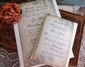 Vintage Romantic Wedding Invitation Suite Handmade by avintageobsession on etsy