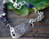 Custom Sterling and Amethyst Link Bracelet