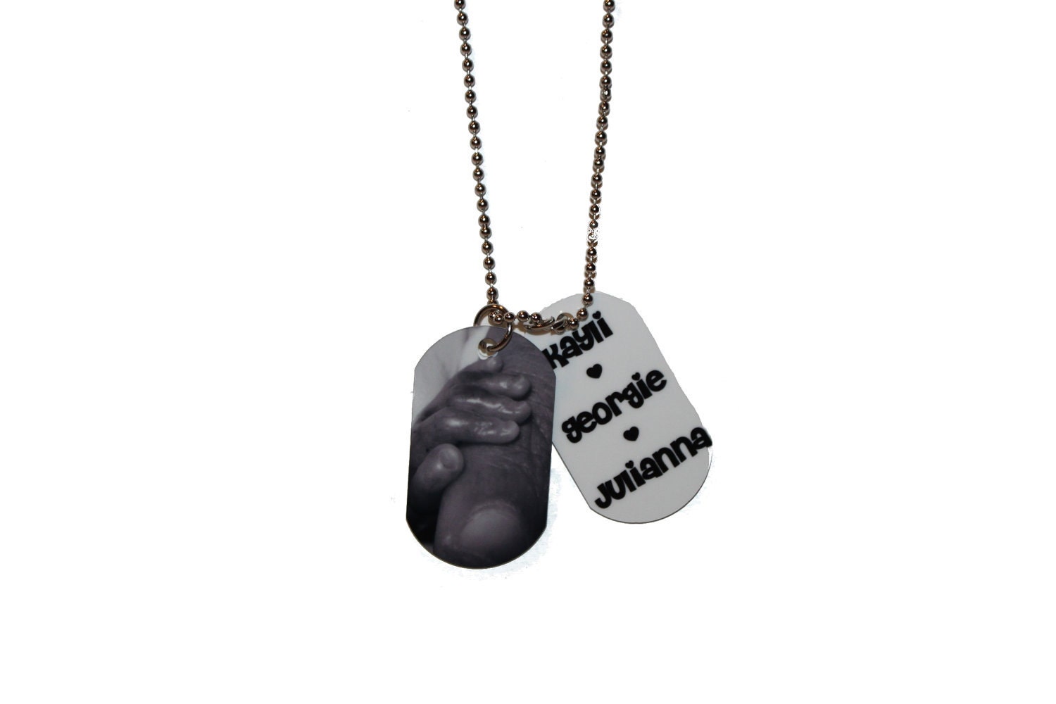 PERSONALIZED JEWERLY GIFTS- Great Gifts for Fathers Day-These Photo Tags Make Lasting Memories for Him or Her.