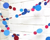 The Americana Garland, Paper Garland,Red, White, Blue, Print, Multi Colored, 4th of July - tweakedgreen