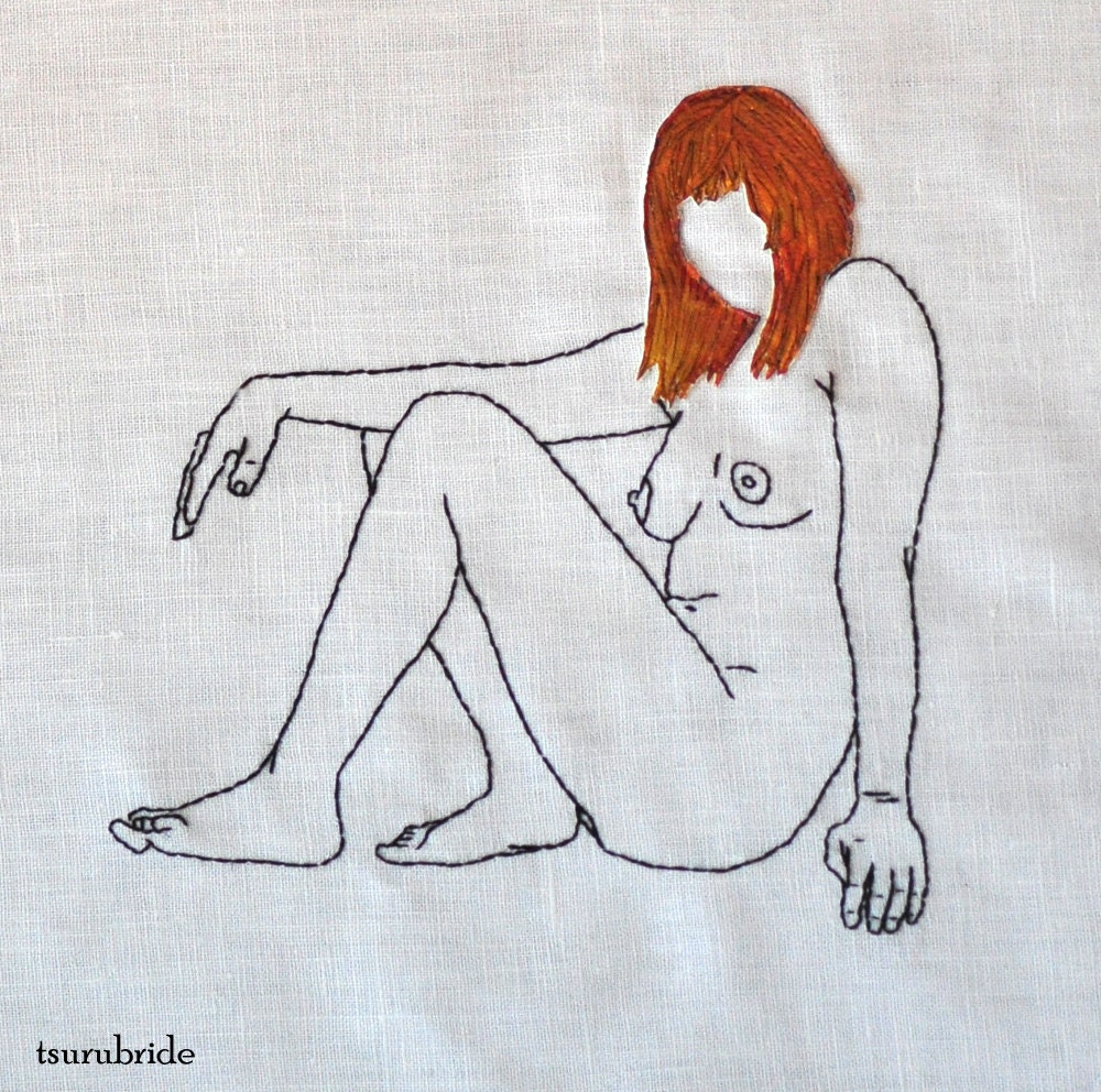 States of Undress No. 4 Embroidered Wall Hanging