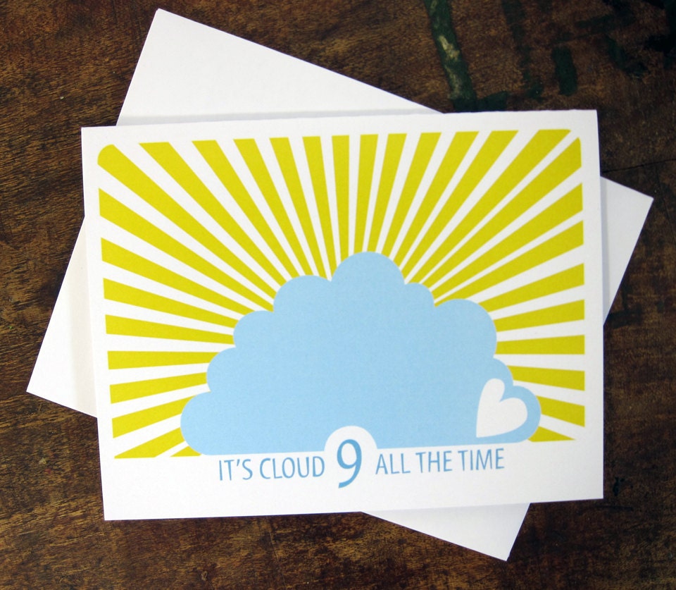 It's Cloud 9 All the Time note card