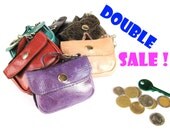 Tiny Suitcase for Coins - leather coin purse - you get 2