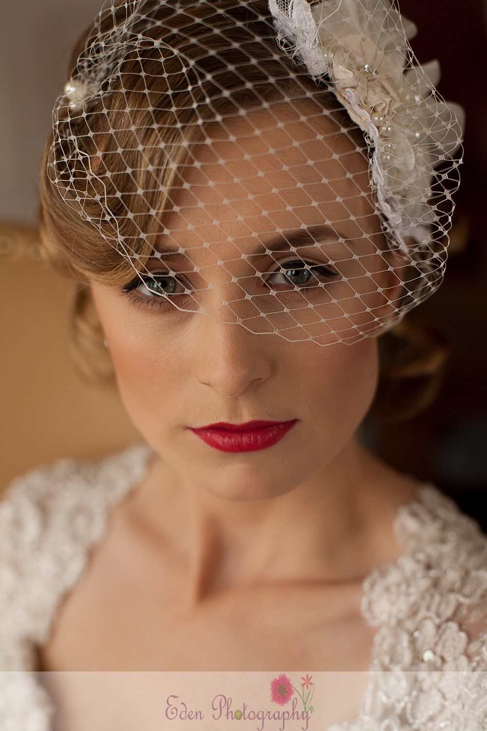 Reserved for Customer April Vintage Inspired Birdcage Veil