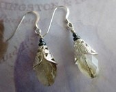 Citrine and Sterling Earrings with Silver Filigree