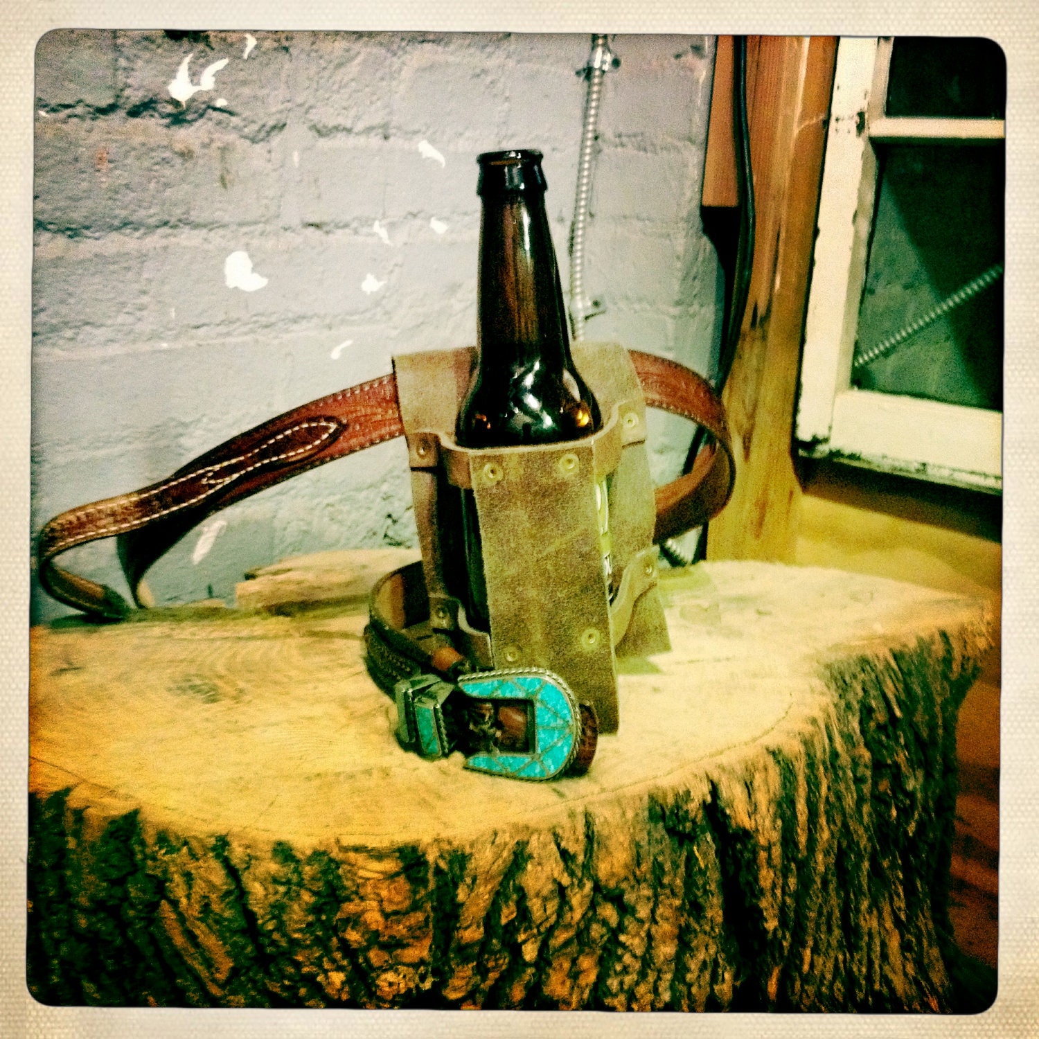 Beer Holster. Fully Customized for you. Great gift for Father's Day